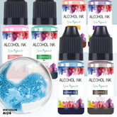 24-Color Alcohol Ink Set – High-Concentrated Ink for Epoxy Resin, Petri Dish Art & Multi-Purpose Crafting